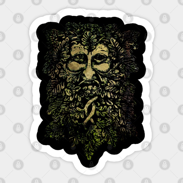 The Green Man Sticker by Nartissima